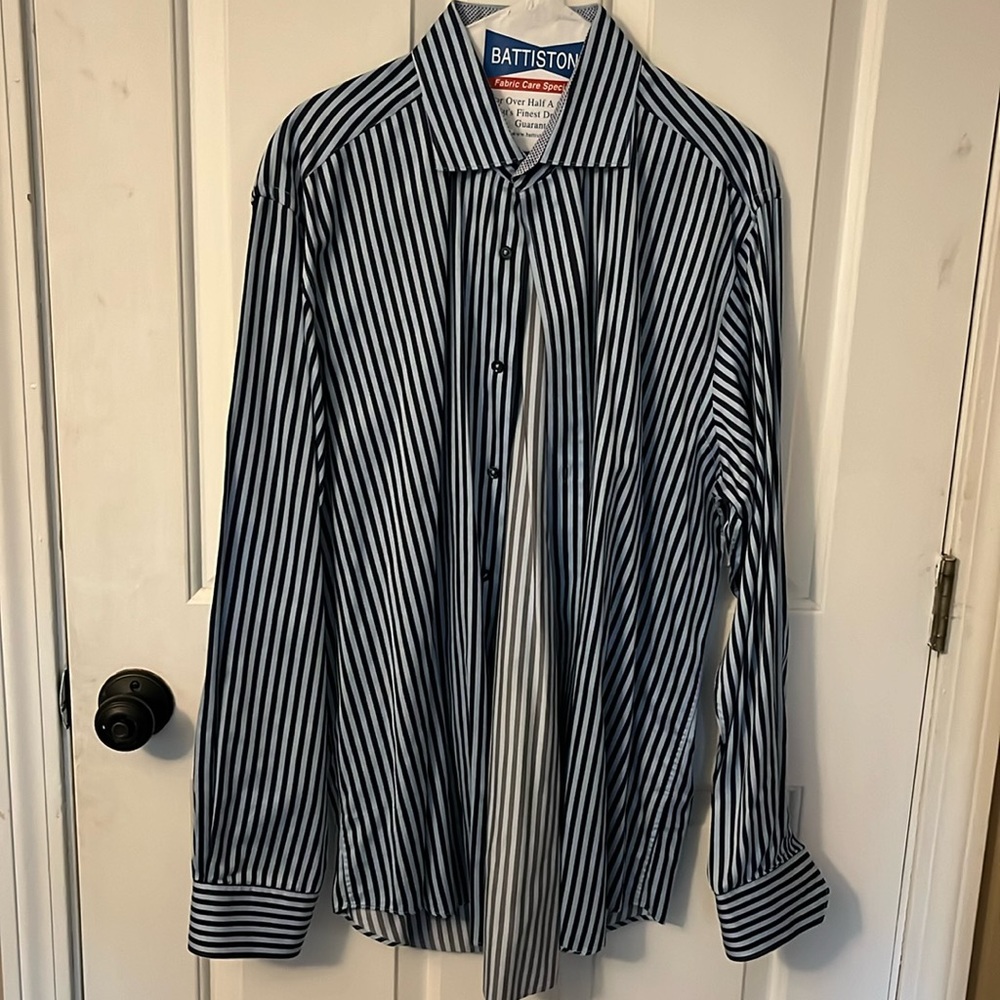 Men’s blue striped button down